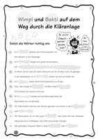 Weg durch die Kläranlage - zum Ausfüllen